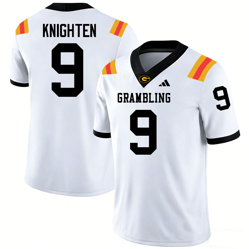 Grambling State Tigers #9 Covadis Knighten College Football Jerseys,Uniforms-White